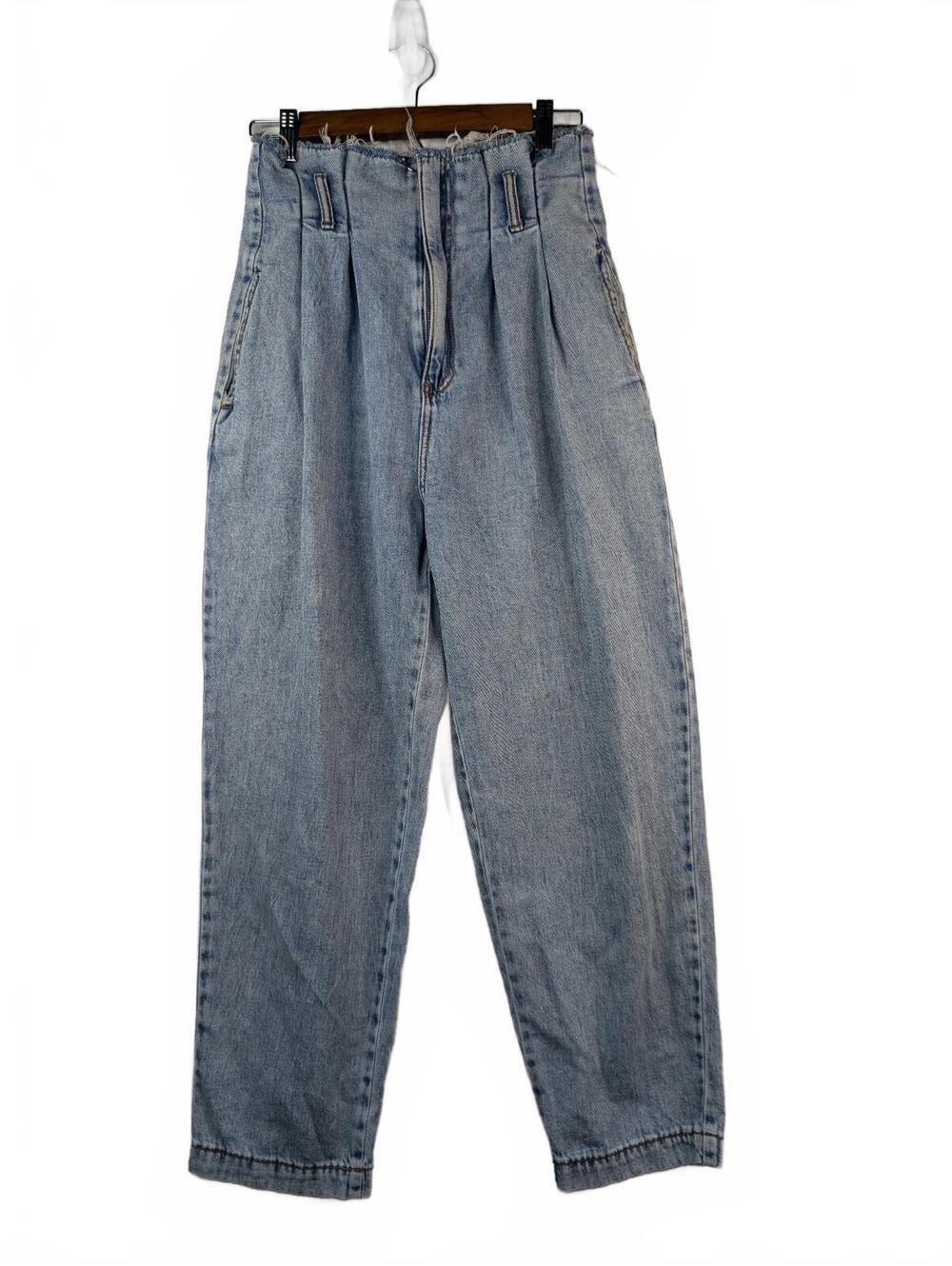 Retro 80's Trashed STR Baggy Pleated High-Waisted Jeans Size 4